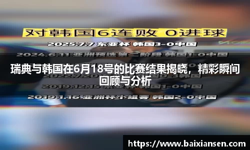 瑞典与韩国在6月18号的比赛结果揭晓，精彩瞬间回顾与分析